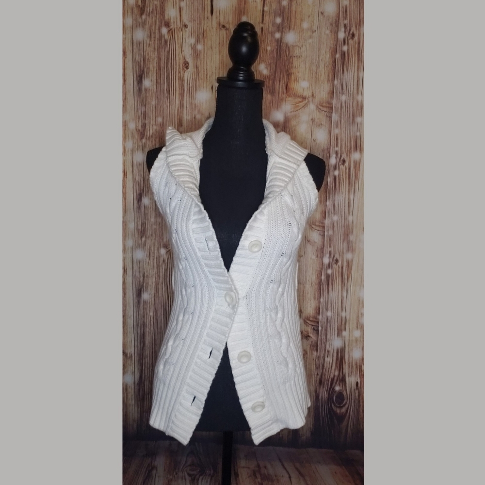 button up egg shell white cardigan